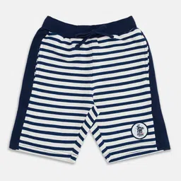 Pantaloons Junior Boys Navy Blue Striped Cotton Shorts-image-42