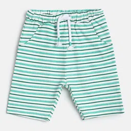 MINI KLUB Boys Green Striped Shorts image 1