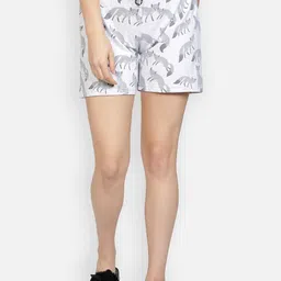 CLUB A9 Women Grey Melange Animal Printed Running Shorts-picture-36