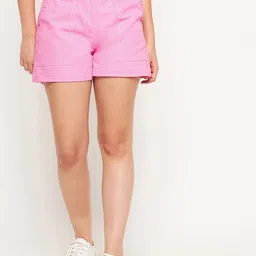 WineRed Women Pink High-Rise Shorts-picture-35
