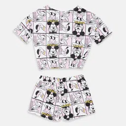 Pantaloons Junior Girls Minnie Mouse Printed Pure Cotton Top With Shorts image 2