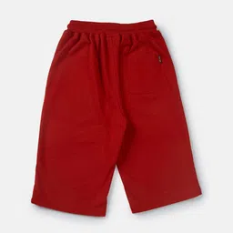 Gini and Jony Boys Red Solid Cotton Shorts image 2