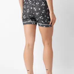 FashionRack Women Pack Of 2 Grey & Green  Printed Lounge Shorts image 3