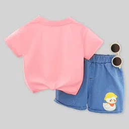 INCLUD Girls Printed T-shirt With Denim Shorts image 3