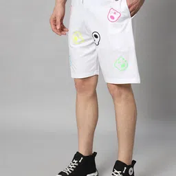 GRIFFEL Men Conversational Printed High Rise Cotton Shorts image 5