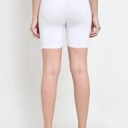 GRACIT Women Pack of 2 White & Red Biker Shorts image 2