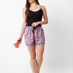 FashionRack Women Grey & Brown 2 Printed Lounge Shorts image 5