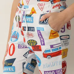 Jack & Jones Junior Boys Typography Printed Mid-Rise Cotton Regular Shorts image 4