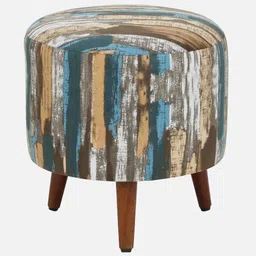 globally indian Medessa Sheesham Wood Seating Stool In Blue & Brown Color image 4