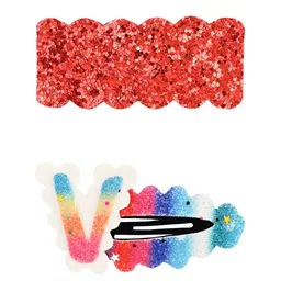 Aye Candy Girls Red & White Letter V Snap Up Clip Set-picture-32