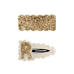 Aye Candy Girls White & Gold-Toned Set of 2 Embellished Tic Tac Hair Clip-image-15