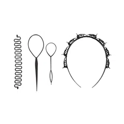 CHANDERKASH Women Black Set of 4 Hair Accessory Set-image-57