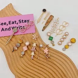 CHRONEX Set Of 24 Embellished Metal Hair Clips image 4