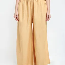 TAG 7 Women Beige Flared Palazzos-image-49