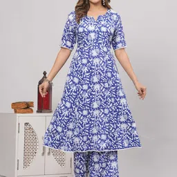 BAESD Floral Printed Pleated A-Line Kurta With Palazzo-picture-25