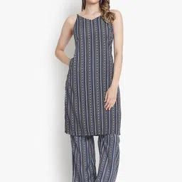 KALINI Women Black Printed Pleated Kurti with Palazzo-image-28