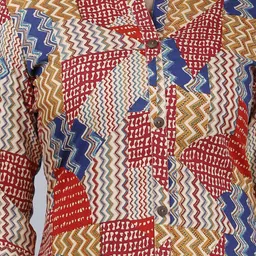 MAUKA Women Multicoloured Printed Panelled Kurta with Palazzo image 2