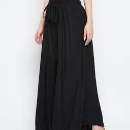 Clora Creation Women Black Flared Ethnic Palazzos image 2