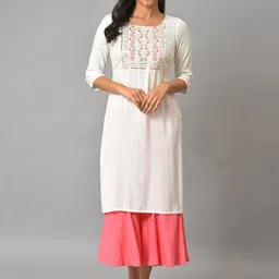 AURELIA Women Flared Chambray Palazzos image 3