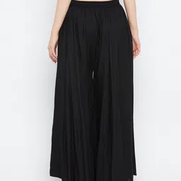 Clora Creation Women Black Flared Ethnic Palazzos image 3