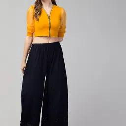 Trend Level Geometric Embroidered Palazzos image 4