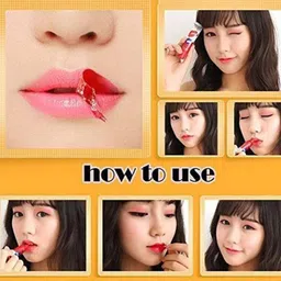 Adbeni Set Of 2 Wow Longwear Glossy Peel Off Lip Color 15g Each- Cherry Red & Rose Pink image 5