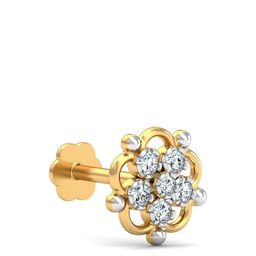 KUBERBOX Haisley 18KT Gold Diamond Studded Nose Pin-0.36 gm-picture-31