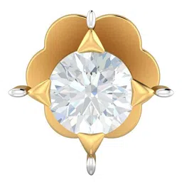 KUBERBOX Cayman 18KT Gold Diamond Studded Nose Pin-0.47 gm image 3