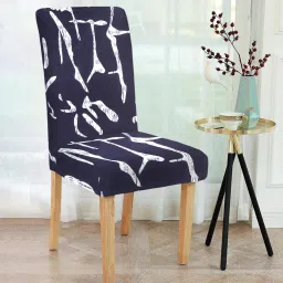 cortina Black Printed Polyester 15 x 19 Inch Stretchable Chair Cover image 1