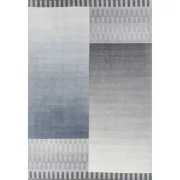 jaipur rugs Grey Geometrical Wool 6 ft X 9 ft Hand Woven Rectangle Carpet image 3