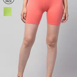 Apraa & Parma Women Set Of 2 Cotton Slim Fit Cycling Shorts-picture-38
