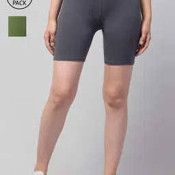 Apraa & Parma Women Pack Of 2 Slim Fit Cycling Sports Shorts-picture-16