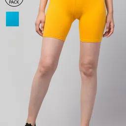 Apraa & Parma Women Set Of 2 Slim Fit Cycling Sports Shorts-picture-30