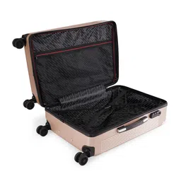 swissbrand SWISS BRAND Unisex Gold-Toned Textured GENEVE 360-Degree Rotation Hard-Sided Medium Trolley Suitcase image 4