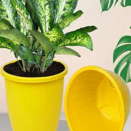 Kuber Industries Yellow & Red 5 Pcs Planter Pot-image-64