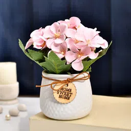 TAYHAA White & Pink Blossom Flower Bunch With Ceramic Pot-picture-23