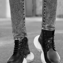 Bxxy Men Round Toe Lace Up Biker Elavator Boots image 3