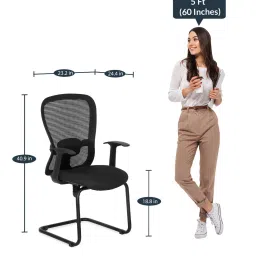 nilkamal Alba Cantilever Chair in Black Colour image 3