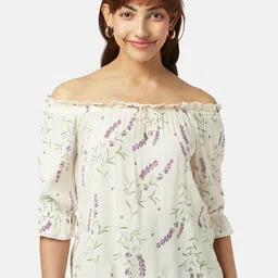 Honey by Pantaloons Floral Printed Off-Shoulder Bardot Top-image-41