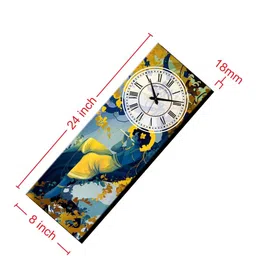 olive tree Shree Krishna 8 Inches Stylish Wooden Clock image 3
