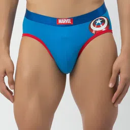 John Players Mid-Rise Captain America Printed Contoured Pouch Basic Briefs JBF011M08S image 1