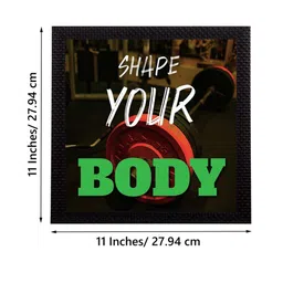 eCraftIndia Black & Green "Shape Your Body" Motivational Quote Satin Matt Texture UV Art Painting image 4