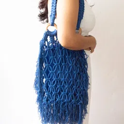 DECORDILL Hand-Knotted Fringe Tote Bag image 2