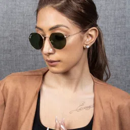 Ted Smith Unisex Round Sunglasses with UV Protected Lens TSF-GEORGE_C6 image 1