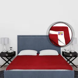 BeyBee Kids Maroon Waterproof Cotton Mattress Protector-picture-23