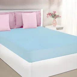 GADDA CO Blue Terry Fitted Breathable Mattress Protector-picture-23