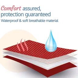 Adbeni Kids Maroon Printed Waterproof Mattress Protector image 2