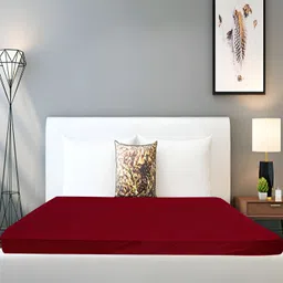 Stylista Maroon Cotton Water Resistant Elastic Strap Mattress Protector image 3
