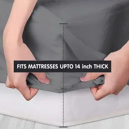 GADDA CO Grey Terry Fitted Waterproof Mattress Protector image 3