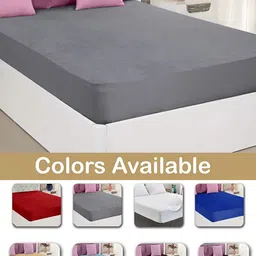 GADDA CO Grey Terry Breathable Mattress Protector image 4